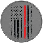 THIN RED LINE FIREFIGHTER FLAG SILVER CARBON FIBER TIRE COVER
