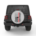 THIN RED LINE FIREFIGHTER FLAG WHITE TIRE COVER