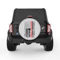 THIN RED LINE FIREFIGHTER FLAG SILVER CARBON FIBER TIRE COVER