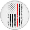 THIN RED LINE FIREFIGHTER FLAG WHITE TIRE COVER
