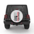 THIN RED LINE FIREFIGHTER FLAG SILVER CARBON FIBER TIRE COVER