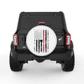 THIN RED LINE FIREFIGHTER FLAG WHITE TIRE COVER