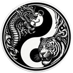 TIGER DRAGON YING YANG PEARL  WHITE CARBON FIBER TIRE COVER