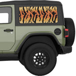 TIGER PRINT QUARTER WINDOW DECAL FITS 2018+ JEEP WRANGLER 2 DOOR HARD TOP JL