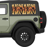 TIGER PRINT QUARTER WINDOW DECAL FITS 2018+ JEEP WRANGLER 2 DOOR HARD TOP JL