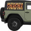 TIGER PRINT QUARTER WINDOW DECAL FITS 2011-2018 JEEP WRANGLER 2 DOOR HARD TOP JK