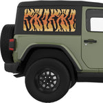 TIGER PRINT QUARTER WINDOW DECAL FITS 2011-2018 JEEP WRANGLER 2 DOOR HARD TOP JK