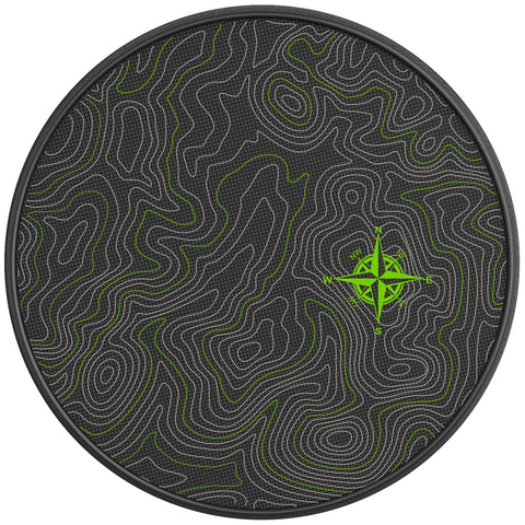 TOPOGRAPHIC BLACK CARBON FIBER TIRE COVER