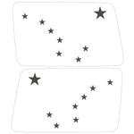 TRANSPARENT ALASKA STATE FLAG QUARTER WINDOW DRIVER & PASSENGER DECALS