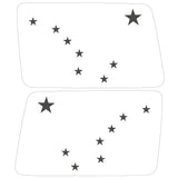 TRANSPARENT ALASKA STATE FLAG QUARTER WINDOW DRIVER & PASSENGER DECALS