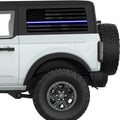 TRANSPARENT AMERICAN FLAG BLUE AND WHITE LINE FOR EMS QUARTER WINDOW DECAL FITS 2021+ FORD BRONCO 2 DOOR HARD TOP