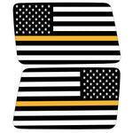 TRANSPARENT AMERICAN FLAG GOLDEN LINE FOR DISPATCH QUARTER WINDOW DRIVER & PASSENGER DECALS