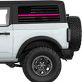 TRANSPARENT AMERICAN FLAG PINK LINE FOR BREAST CANCER QUARTER WINDOW DECAL FITS 2021+ FORD BRONCO 2 DOOR HARD TOP