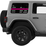 TRANSPARENT AMERICAN FLAG PINK LINE FOR BREAST CANCER QUARTER WINDOW DECAL FITS 2011-2018 JEEP WRANGLER 4 DOOR HARD TOP JKU