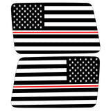 TRANSPARENT AMERICAN FLAG RED AND WHITE LINE FOR NURSES QUARTER WINDOW DRIVER & PASSENGER DECALS