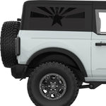 TRANSPARENT ARIZONA STATE FLAG QUARTER WINDOW DECAL FITS 2021+ FORD BRONCO 2 DOOR HARD TOP