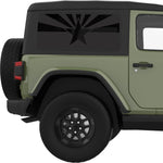 TRANSPARENT ARIZONA STATE FLAG QUARTER WINDOW DECAL FITS 2011-2018 JEEP WRANGLER 2 DOOR HARD TOP JK
