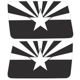 TRANSPARENT ARIZONA STATE FLAG QUARTER WINDOW DRIVER & PASSENGER DECALS