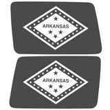 TRANSPARENT ARKANSAS STATE FLAG QUARTER WINDOW DRIVER & PASSENGER DECALS