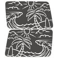TRANSPARENT BEACH WAVES QUARTER WINDOW DRIVER & PASSENGER DECALS