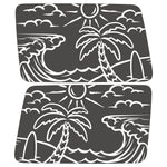 TRANSPARENT BEACH WAVES QUARTER WINDOW DRIVER & PASSENGER DECALS