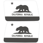 TRANSPARENT CALIFORNIA STATE FLAG QUARTER WINDOW DRIVER & PASSENGER DECALS