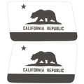 TRANSPARENT CALIFORNIA STATE FLAG QUARTER WINDOW DRIVER & PASSENGER DECALS