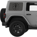 TRANSPARENT INDIANA STATE FLAG QUARTER WINDOW DECAL FITS 2011-2018 JEEP WRANGLER 4 DOOR HARD TOP JKU