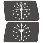 TRANSPARENT INDIANA STATE FLAG QUARTER WINDOW DRIVER & PASSENGER DECALS