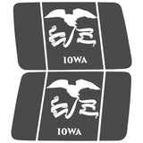 TRANSPARENT IOWA STATE FLAG QUARTER WINDOW DRIVER & PASSENGER DECALS