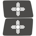 TRANSPARENT NEW MEXICO STATE FLAG QUARTER WINDOW DRIVER & PASSENGER DECALS