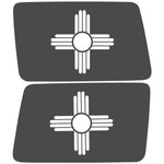 TRANSPARENT NEW MEXICO STATE FLAG QUARTER WINDOW DRIVER & PASSENGER DECALS