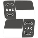 TRANSPARENT NORTH CAROLINA STATE FLAG QUARTER WINDOW DRIVER & PASSENGER DECALS