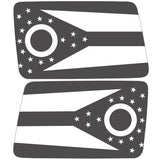 TRANSPARENT OHIO STATE FLAG QUARTER WINDOW DRIVER & PASSENGER DECALS