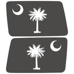 TRANSPARENT SOUTH CAROLINA STATE FLAG QUARTER WINDOW DRIVER & PASSENGER DECALS