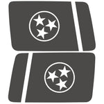 TRANSPARENT TENNESSEE STATE FLAG QUARTER WINDOW DRIVER & PASSENGER DECALS