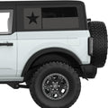 TRANSPARENT TEXAS STATE FLAG QUARTER WINDOW DECAL FITS 2021+ FORD BRONCO 2 DOOR HARD TOP