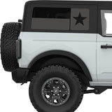 TRANSPARENT TEXAS STATE FLAG QUARTER WINDOW DECAL FITS 2021+ FORD BRONCO 2 DOOR HARD TOP