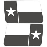 TRANSPARENT TEXAS STATE FLAG QUARTER WINDOW DRIVER & PASSENGER DECALS