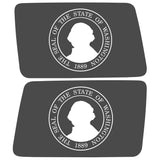 TRANSPARENT WASHINGTON STATE FLAG QUARTER WINDOW DRIVER & PASSENGER DECALS