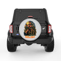 TRICK OR TREAT HALLOWEEN ZOMBIE SILVER CARBON FIBER TIRE COVER