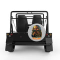 TRICK OR TREAT HALLOWEEN ZOMBIE SILVER CARBON FIBER TIRE COVER FOR MOKE
