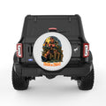 TRICK OR TREAT HALLOWEEN ZOMBIE PEARL  WHITE CARBON FIBER TIRE COVER