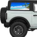 TROPICAL BEACH QUARTER WINDOW DECAL FITS 2021+ FORD BRONCO 2 DOOR HARD TOP