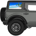 TROPICAL BEACH QUARTER WINDOW DECAL FITS 2021+ FORD BRONCO 4 DOOR HARD TOP