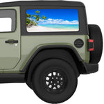 TROPICAL BEACH QUARTER WINDOW DECAL FITS 2018+ JEEP WRANGLER 2 DOOR HARD TOP JL