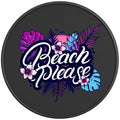 TROPICAL BEACH PLEASE BLACK CARBON FIBER TIRE COVER