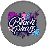 TROPICAL BEACH PLEASE SILVER CARBON FIBER TIRE COVER