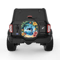 TROPICAL DOLPHIN BLACK TIRE COVER