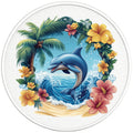 TROPICAL DOLPHIN BLACK TIRE COVER